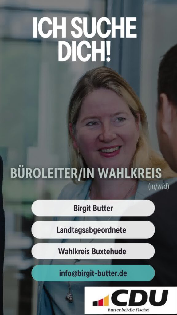 Stellenanzeige - Bueroleiter Birgit Butter, MdL